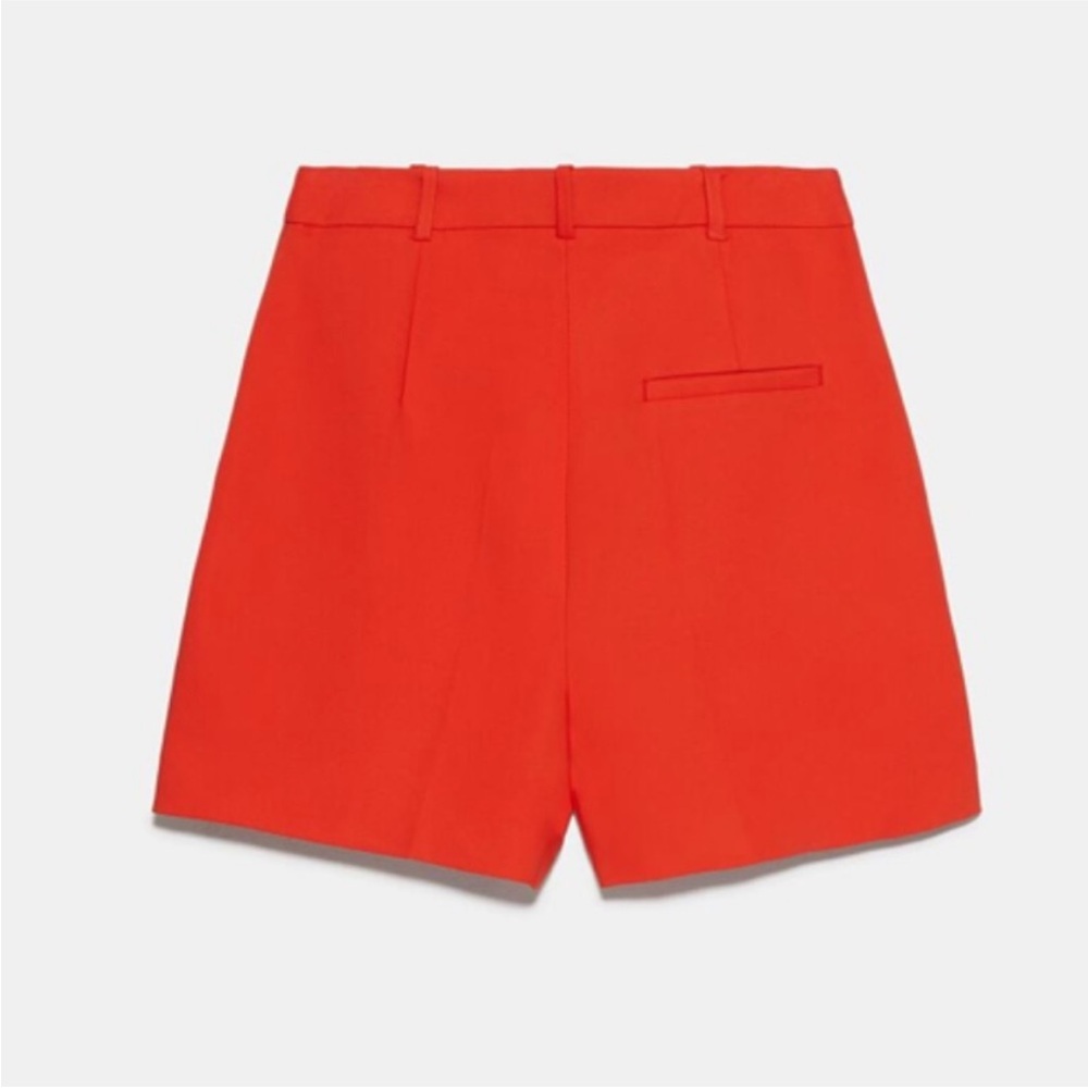 NWT Zara High Waist Orange Shorts with Gold Accents - Picture 2 of 6